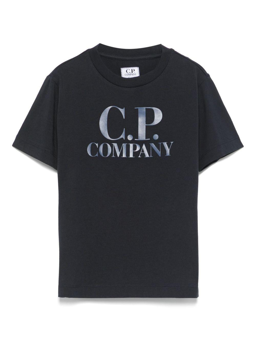 T-shirt con applicazione per bambino C.P. Company Kids blu con girocollo - Rubino Kids