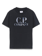 T-shirt con applicazione per bambino C.P. Company Kids blu con girocollo - Rubino Kids