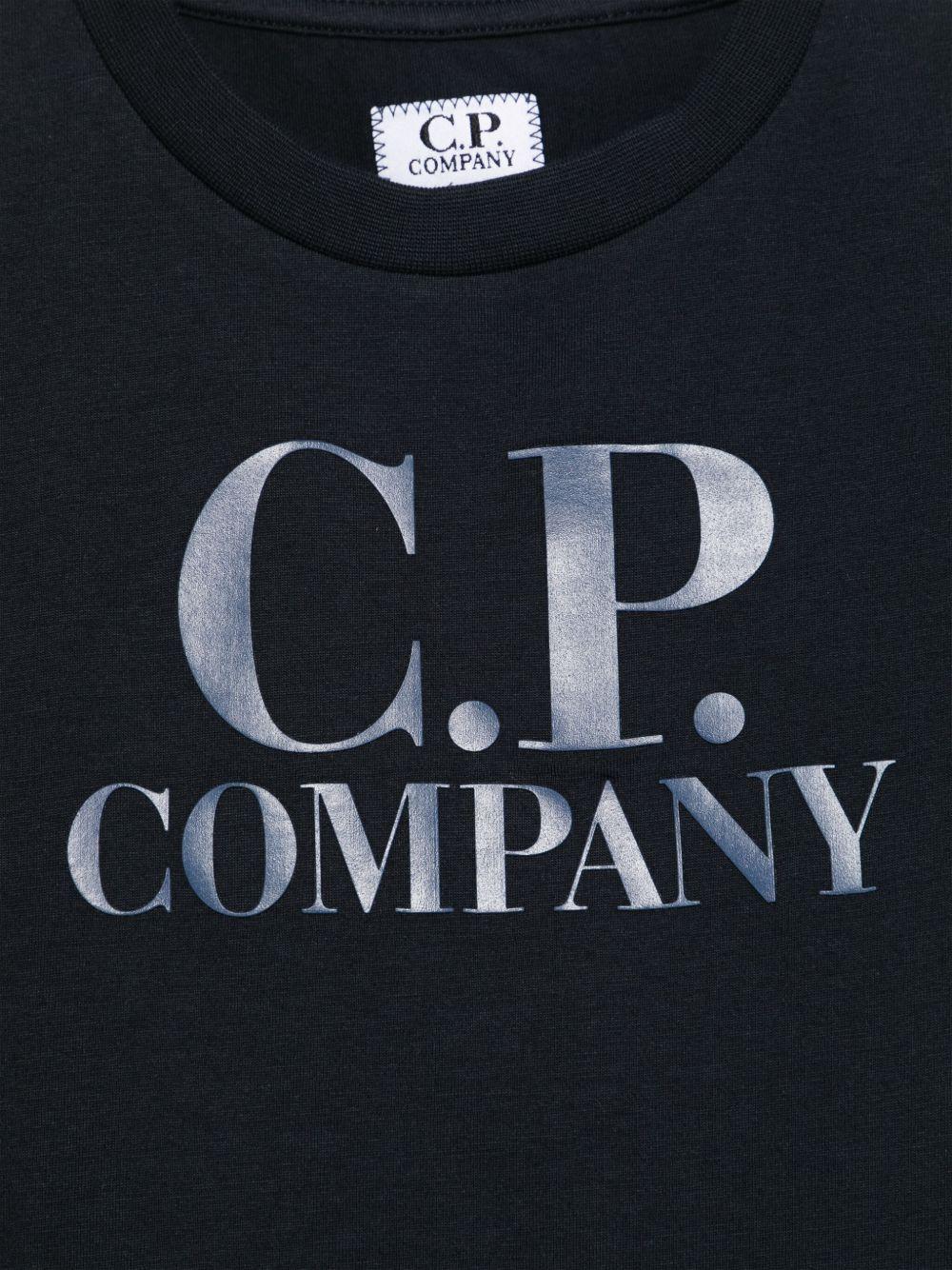 T-shirt con applicazione per bambino C.P. Company Kids blu con girocollo - Rubino Kids