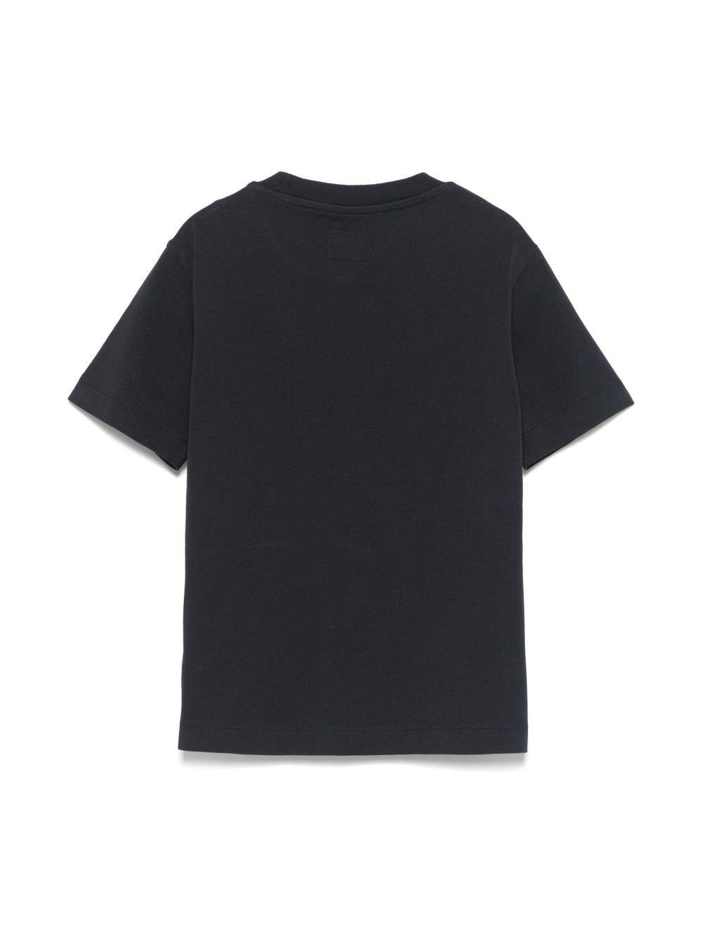 T-shirt con applicazione per bambino C.P. Company Kids blu con girocollo - Rubino Kids