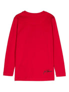 T-shirt con applicazione per bambino John Richmond Junior rosso con girocollo - Rubino Kids