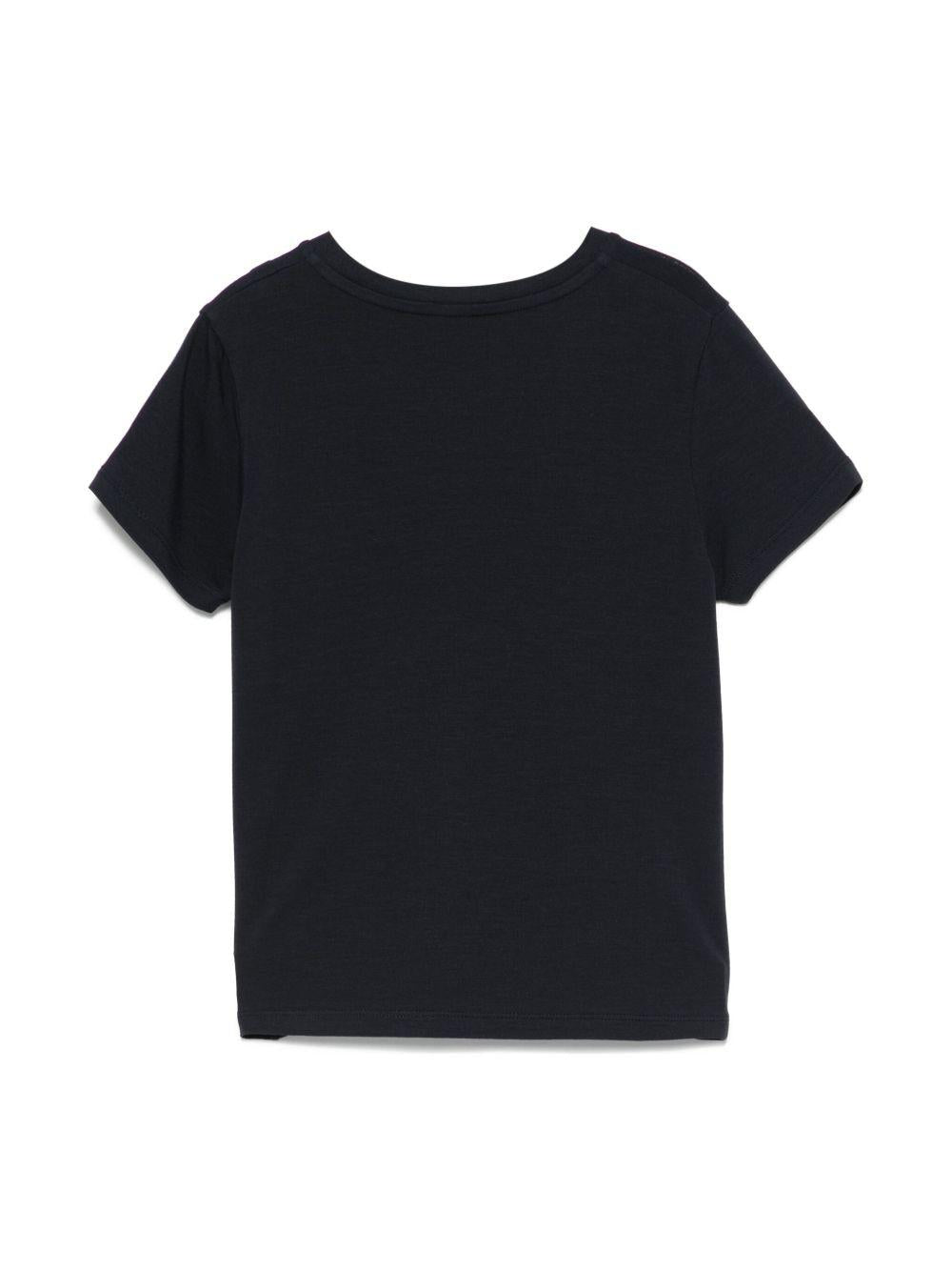 T-shirt con logo per bambino Moncler Enfant blu con orlo dritto - Rubino Kids
