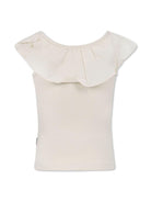 T-shirt con ruches per bambina Molo bianco con orlo dritto - Rubino Kids