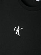 T-shirt con stampa per bambina Calvin Klein Kids nero con scollo rotondo - Rubino Kids
