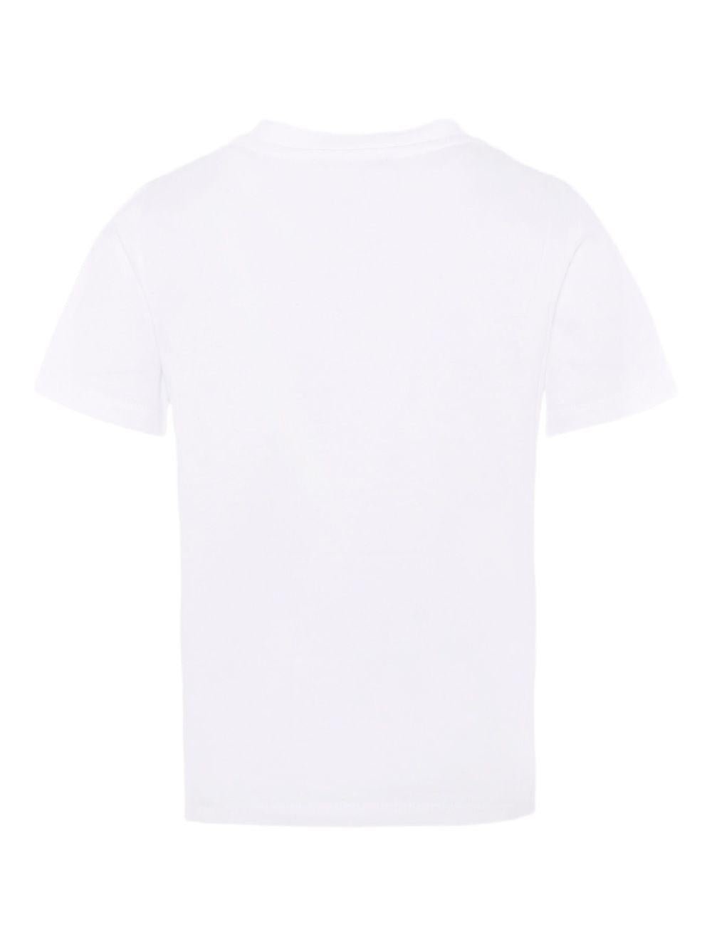 T-shirt con stampa per bambini Balmain Kids bianca con logo - Rubino Kids