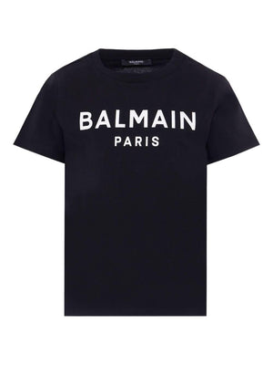 Balmain Kids Black Logo Print T-Shirt