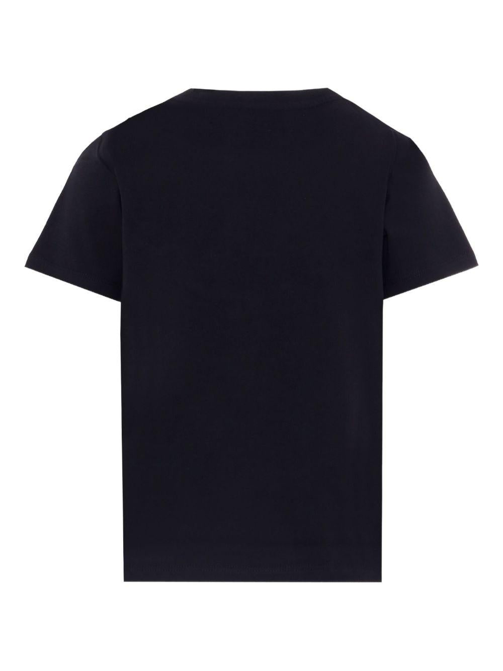 T-shirt con stampa per bambini Balmain Kids nera con logo - Rubino Kids