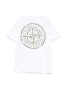T-shirt con stampa per bambino Stone Island Junior bianco con girocollo - Rubino Kids