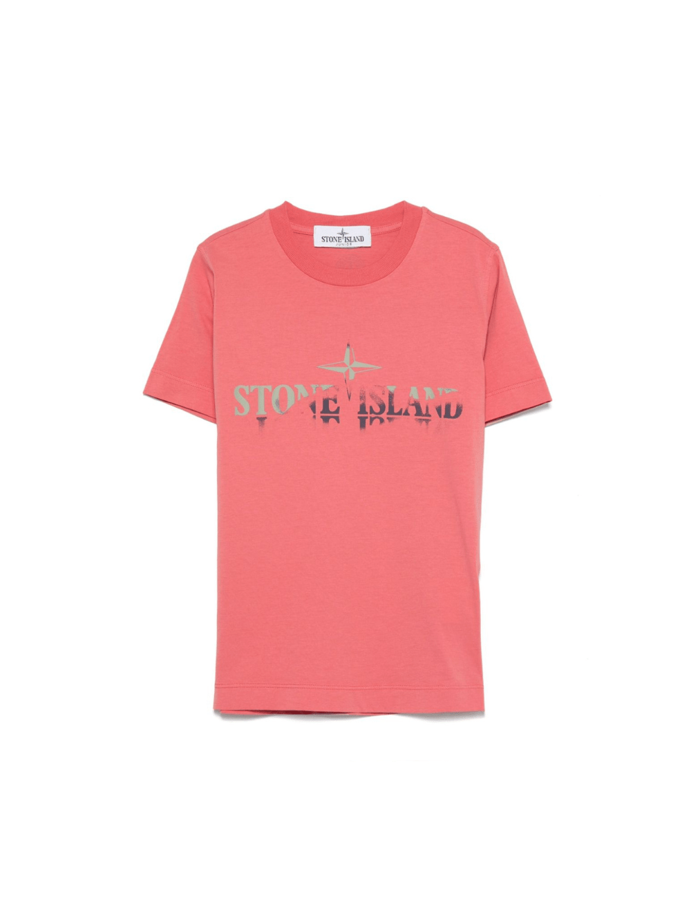 T-shirt con stampa per bambino Stone Island Junior rosso con orlo dritto - Rubino Kids