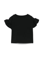 T-shirt con stampa Teddy Bear per neonata Moschino Kids nero con orlo dritto - Rubino Kids