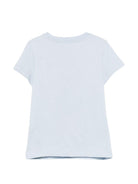 T-shirt da bambina Balmain Kids azzurro azzurra con bottoni - Rubino Kids