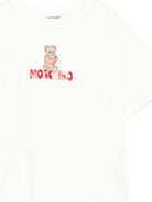 T-shirt da bambina Moschino Kids bianca con orsacchiotto - Rubino Kids