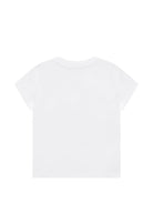 T-shirt da bambina Moschino Kids bianca con stampa orsacchiotto - Rubino Kids