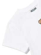 T-shirt da bambina Moschino Kids bianca con stampa orsacchiotto - Rubino Kids