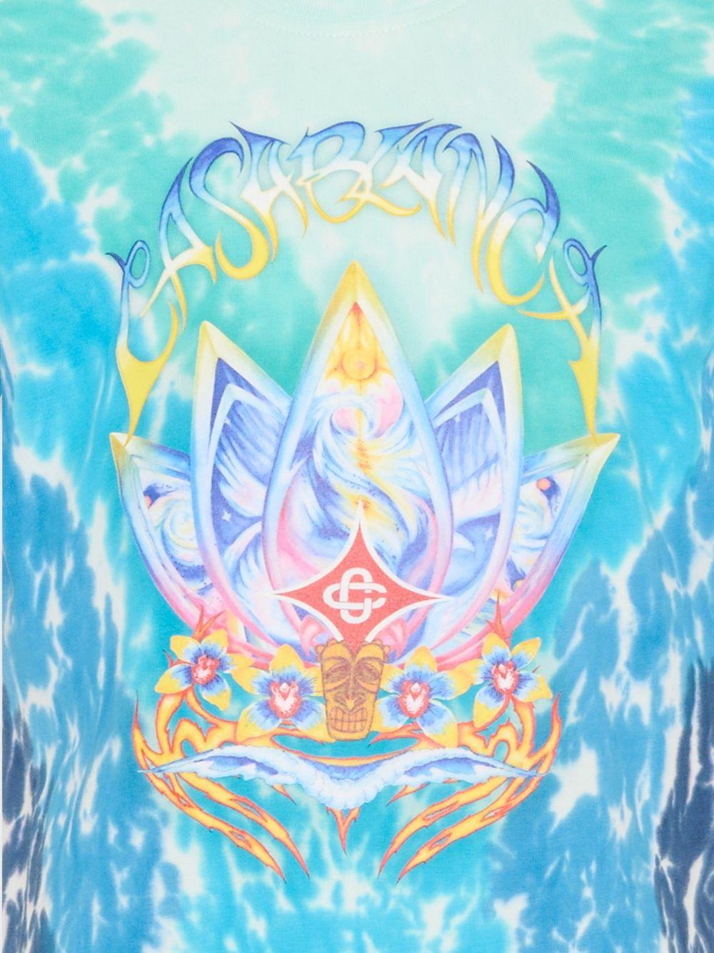 T-shirt da bambino Casablanca Kids blucon fantasia tie dye - Rubino Kids