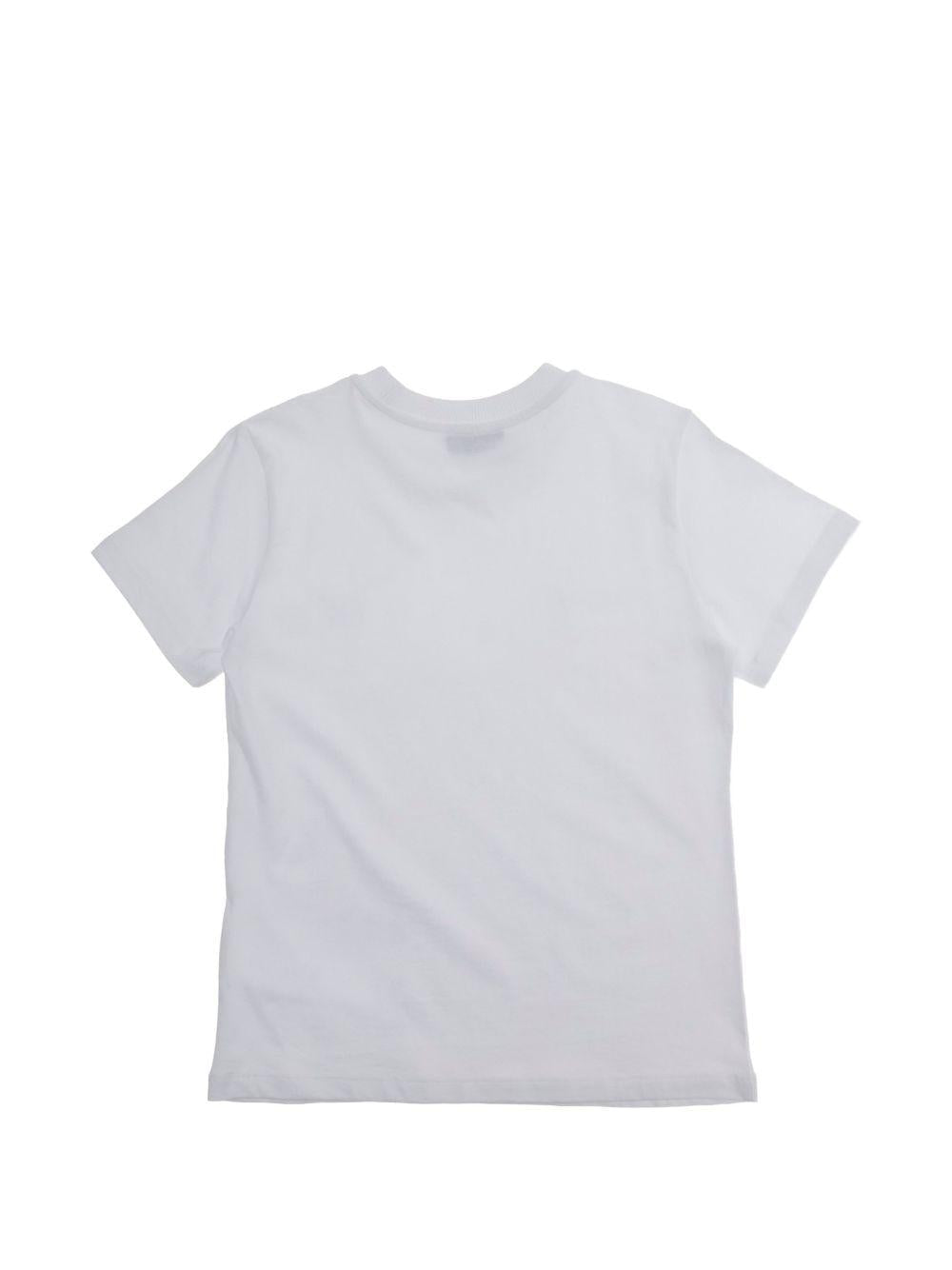 T-shirt da bambino Moschino Kids bianca con stampa orsetto - Rubino Kids