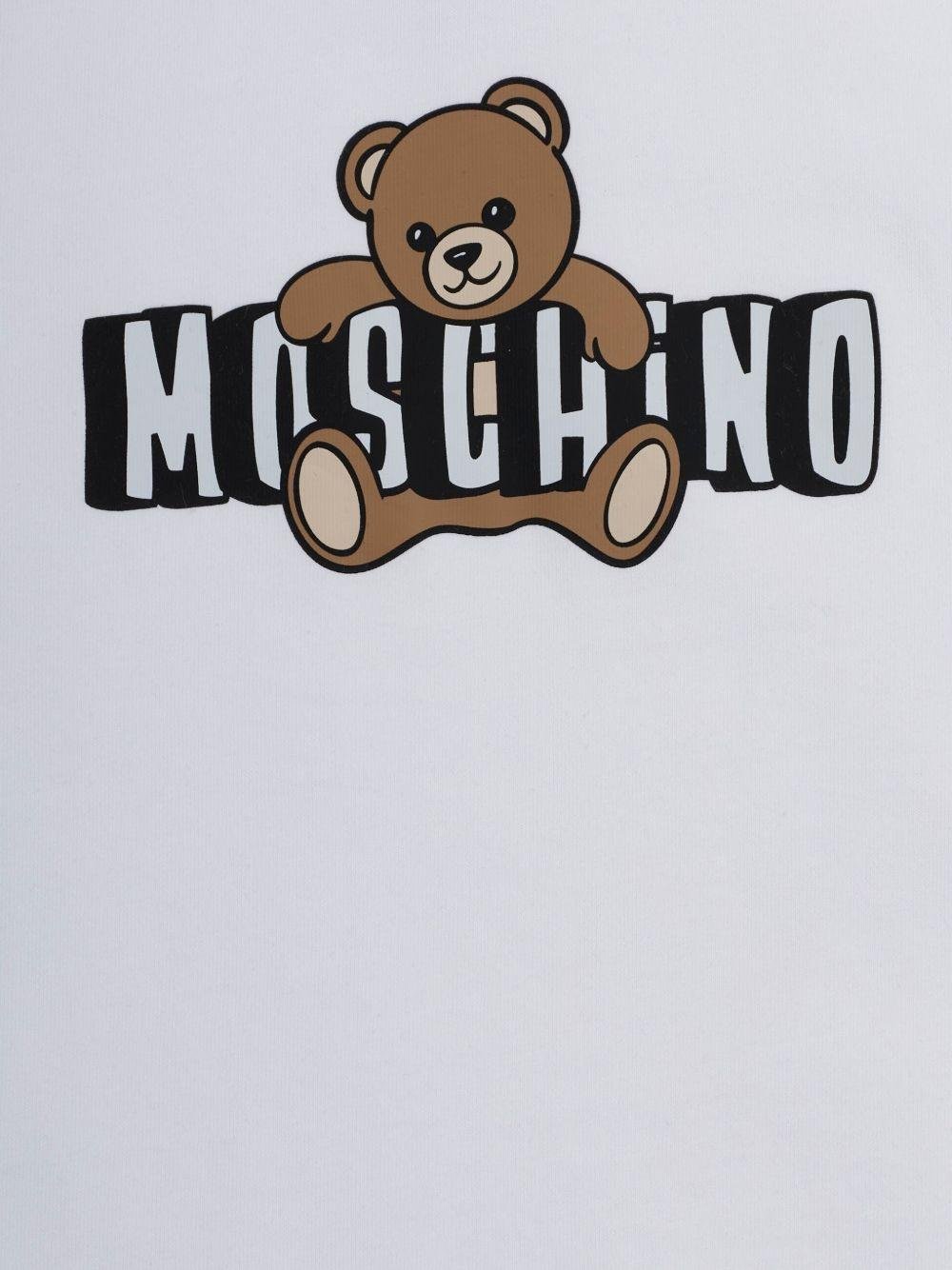 T-shirt da bambino Moschino Kids bianca con stampa orsetto - Rubino Kids