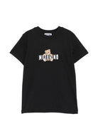 T-shirt da bambino Moschino Kids nera con stampa logo - Rubino Kids