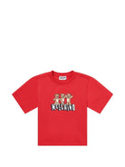 T-shirt da bambino Moschino Kids rossa con stampa orsacchiotti - Rubino Kids