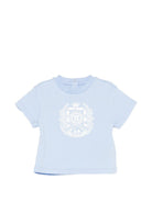 T-shirt da neonato Balmain Kids azzurrro con stampa grafica sul davanti - Rubino Kids