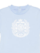 T-shirt da neonato Balmain Kids azzurrro con stampa grafica sul davanti - Rubino Kids
