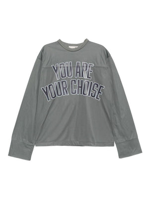 T-shirt Jordan per donna THE M grigia con stampa con slogan