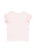 T-shirt Malalia per bambina Louise Misha rosa con dettagli in pizzo - Rubino Kids