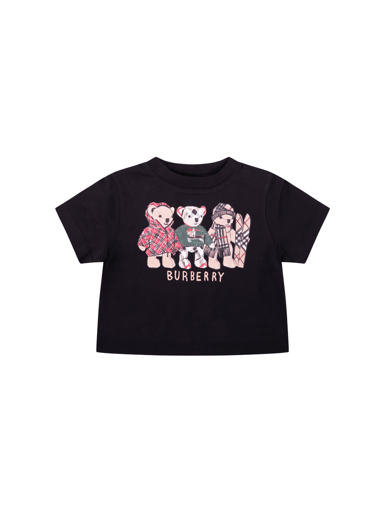T-shirt neonato Burberry Kids nera con stampa Thomas Bear - Rubino Kids