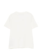 T-shirt per bambina Balmain Kids bianca con bottoni color oro sul davanti - Rubino Kids