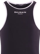 T-shirt per bambina Balmain Kids nera con logo stampato sul davanti - Rubino Kids