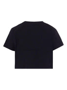 T-shirt per bambina Balmain Kids nera con stampa con logo e scollo rotondo - Rubino Kids