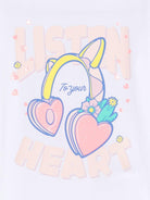 T-shirt per bambina Billieblush bianca con stampa grafica - Rubino Kids