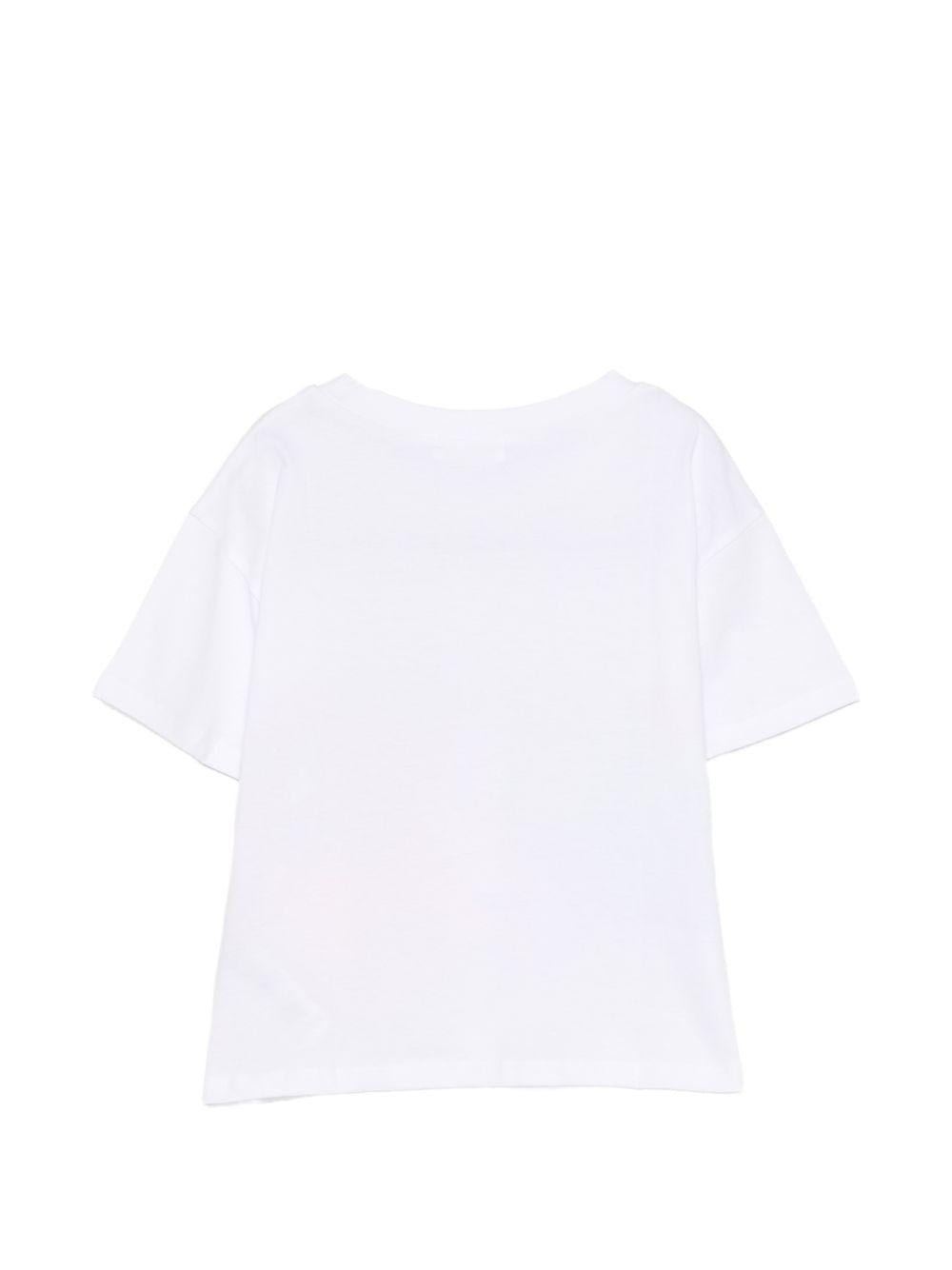 T-shirt per bambina Billieblush bianca con stampa grafica - Rubino Kids