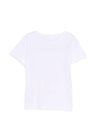 T-shirt per bambina Billieblush bianca con stampa grafica - Rubino Kids