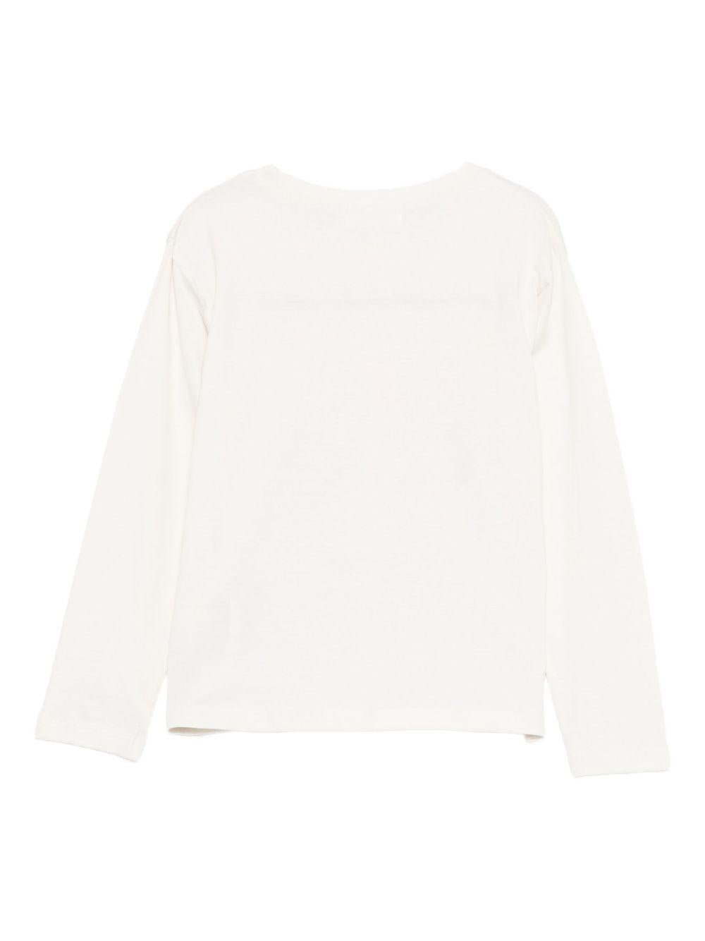 T-shirt per bambina Billieblush bianco con stampa grafica decorata con paillettes - Rubino Kids