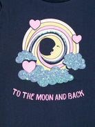 T-shirt per bambina Billieblush blu con ricamo con paillettes - Rubino Kids