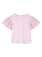 T-shirt per bambina Billieblush rosa con decorazione con paillettes - Rubino Kids