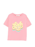 T-shirt per bambina Billieblush rosa con scritta "love" sul davanti - Rubino Kids