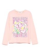 T-shirt per bambina Billieblush rosa con stampa grafica - Rubino Kids
