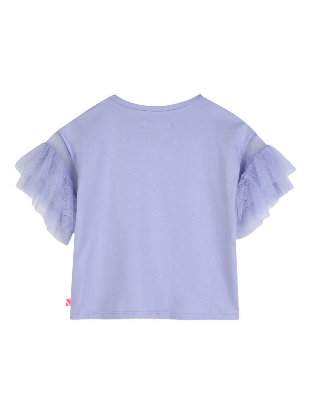 T-shirt per bambina Billieblush viola con ruches - Rubino Kids