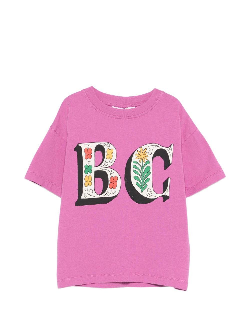 T-shirt per bambina Bobo Choses rosa con logo sul davanti - Rubino Kids