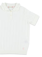 T-shirt per bambina Bonpoint bianca con ruches - Rubino Kids