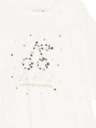 T-shirt per bambina Bonpoint bianco con logo ricamato - Rubino Kids