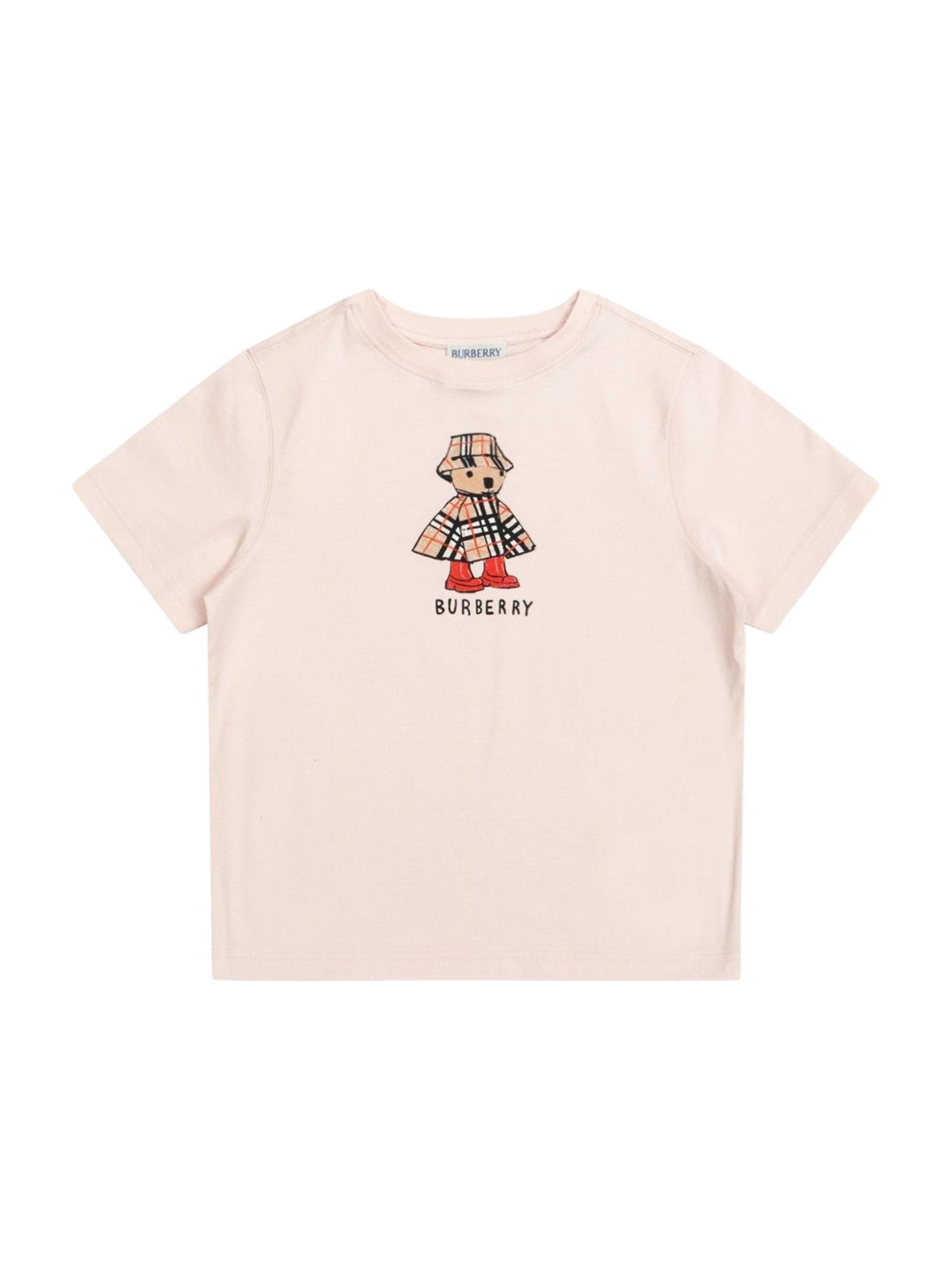 T-shirt per bambina Burberry Kids rosa con stampa orsetto sul davanti - Rubino Kids