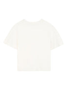T-shirt per bambina Chloé Kids bianca con logo - Rubino Kids