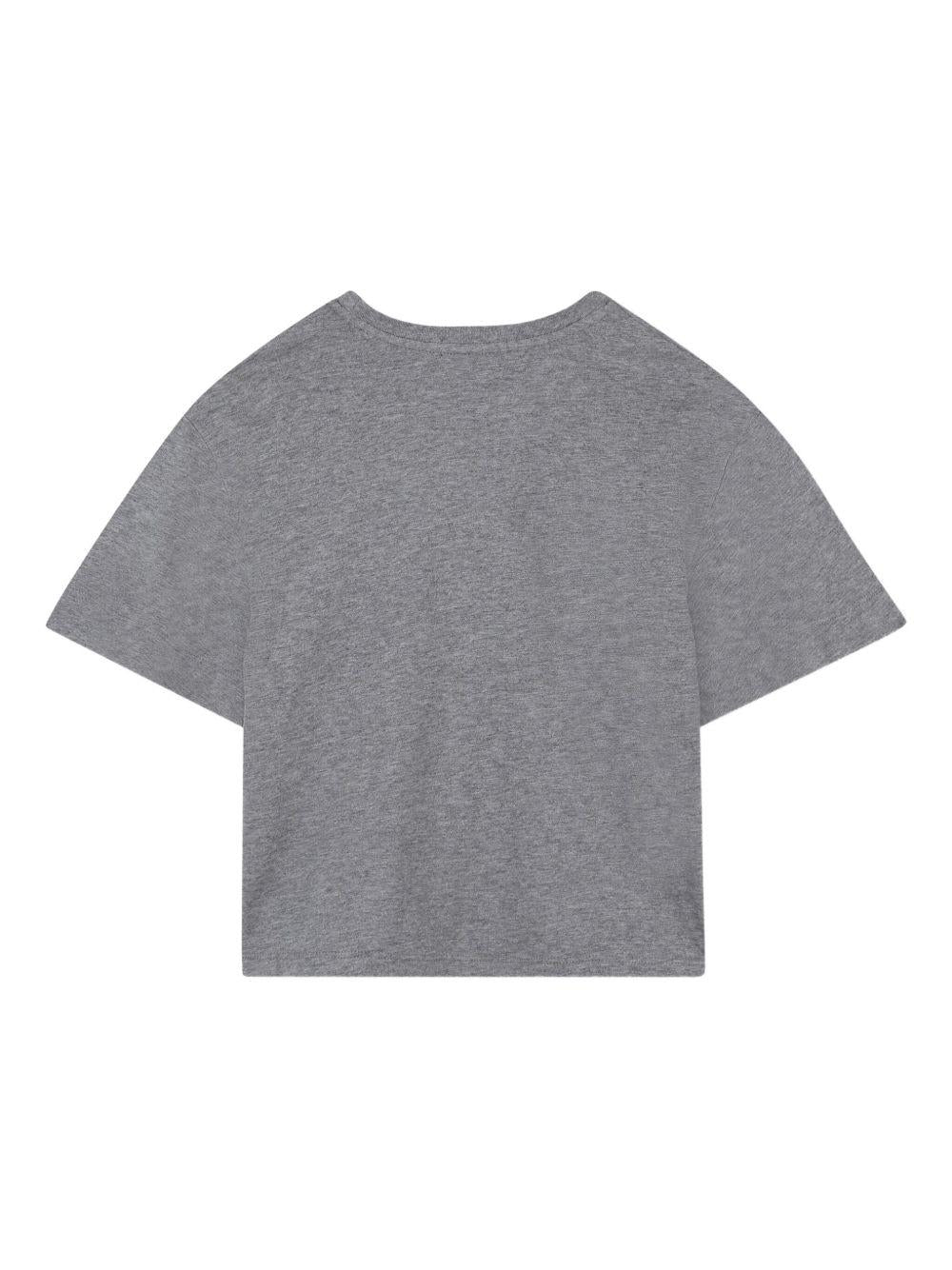 T-shirt per bambina Chloé Kids grigia con modello testo "Chloé Paris" - Rubino Kids