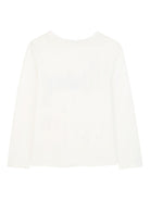 T-shirt per bambina Chloé Kis bianca con design con logo a contrasto - Rubino Kids