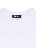 T-shirt per bambina Dkny Kids bianca con inserti in rete - Rubino Kids