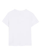 T-shirt per bambina Dkny Kids bianca con logo con strass - Rubino Kids