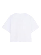 T-shirt per bambina Dkny Kids bianca con scritta sul davanti - Rubino Kids